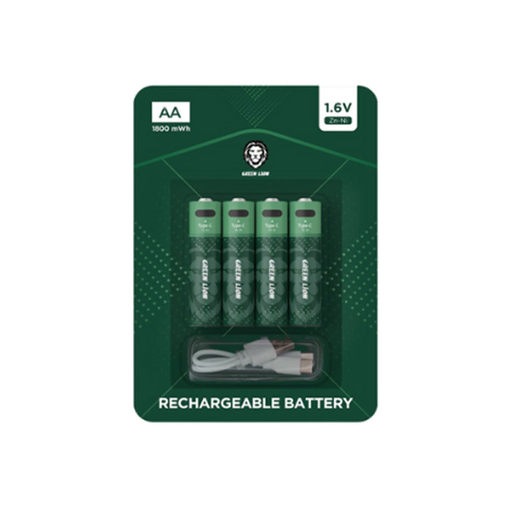 باتری قابل شارژ قلمی گرین لاین مدل Green Lion  Rechargeable Battery AA 1.6V