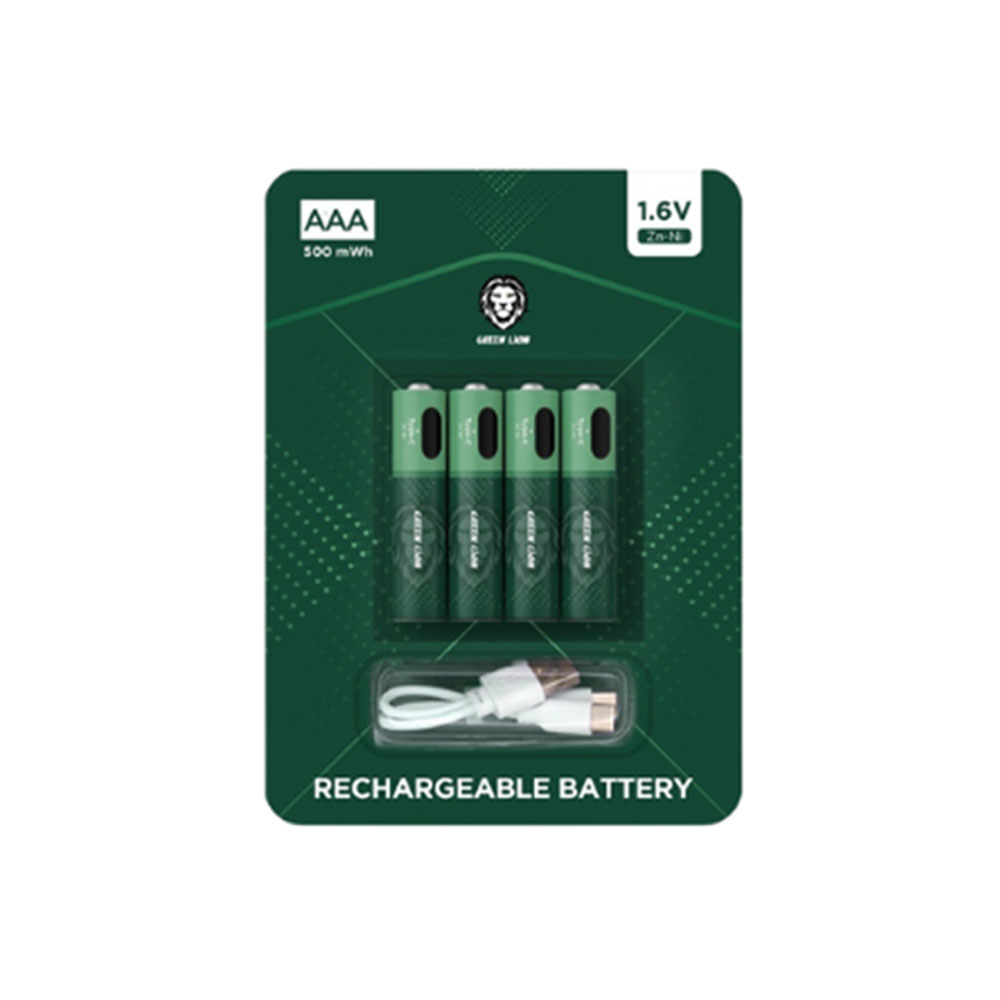 باتری قابل شارژ نیم قلمی گرین لاین مدل Green Lion  Rechargeable Battery AAA 1.6V