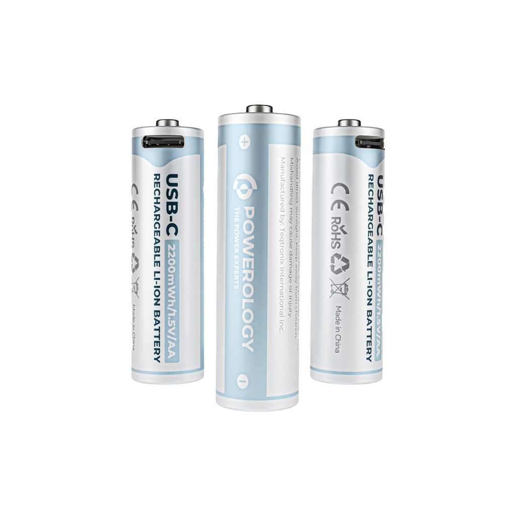 پک 4 تایی باتری قلمی شارژی پاورولوژی Powerology AA Rechargeable Battery PRUBAA4