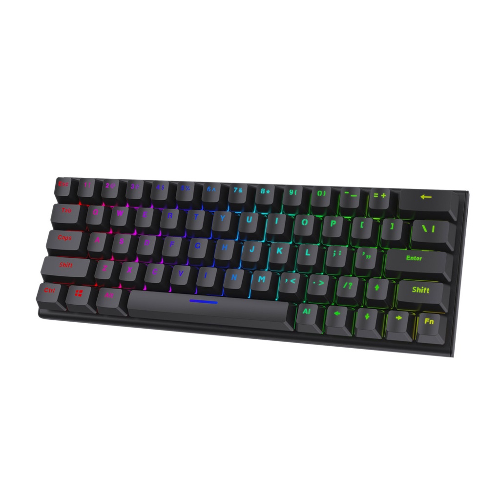 کیبورد مکانیکال گیمینگ پرودو مدل Porodo Gaming 61 Keys Pudding Mechanical Keyboard PDX224