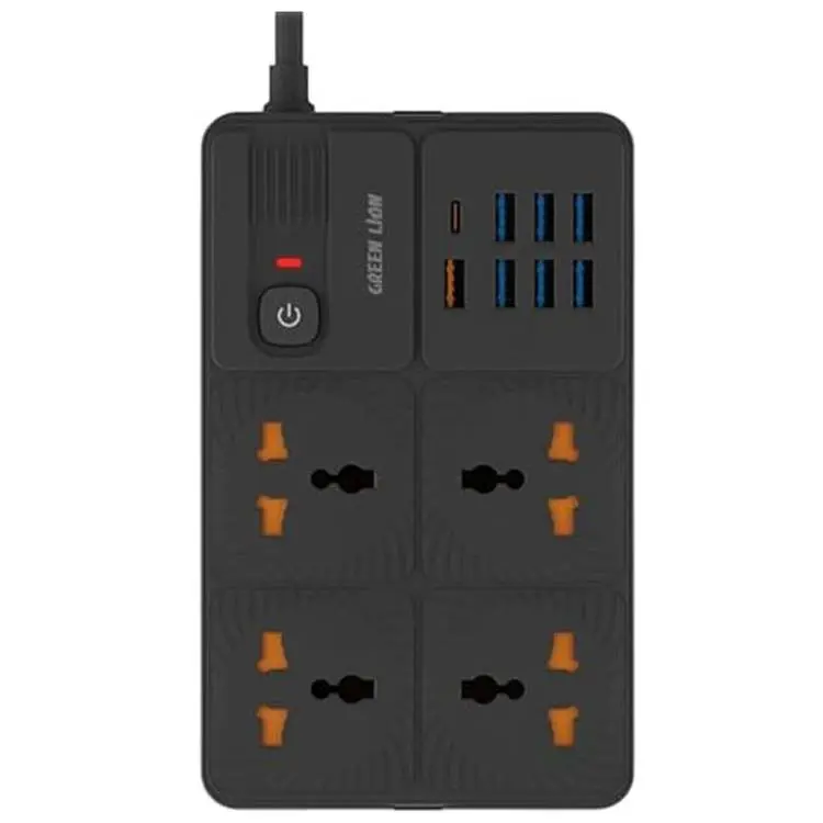 چند راهی برق گرین لاین مدل Green Lion UK Power Socket 7 USB-A Port & 1 PD Port