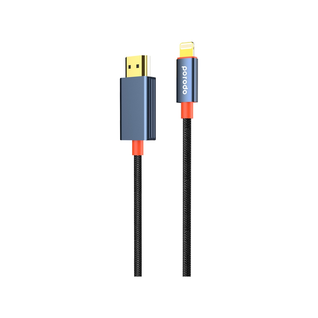 کابل HDMI به Type-C پرودو مدل Porodo Woven Cable Lightning to HDMI PD-CBL0017